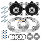 Set of 2 Front Wheel Hub Disc Rotors Bearings for Polaris Ranger 900 800 500