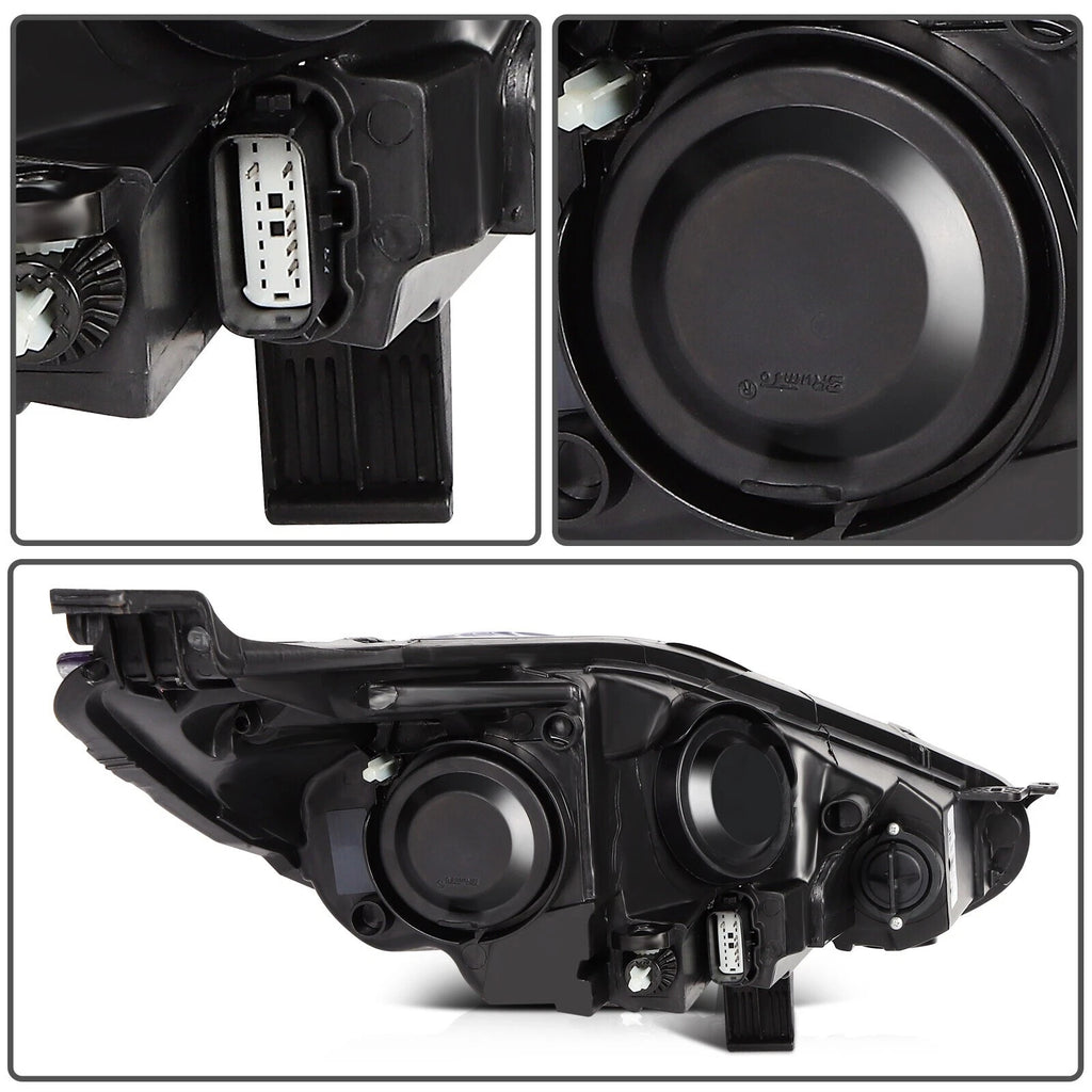 Set of 2 Halogen Headlights with Chrome Bezel for Ford Fiesta (2014–2018)