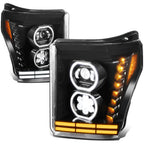 Projector Headlights for Ford F-250 Super Duty (2011–2016) - Black Housing, Amber