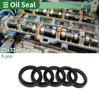Set of 5 Oil Seal Rotary Shaft Seal NBR Rubber 25x33x4.5mm