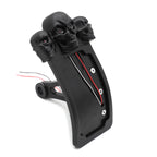 Black Curve Side Mount License Plate Bracket w/ Skull LED Tail Light (7/8" 1")