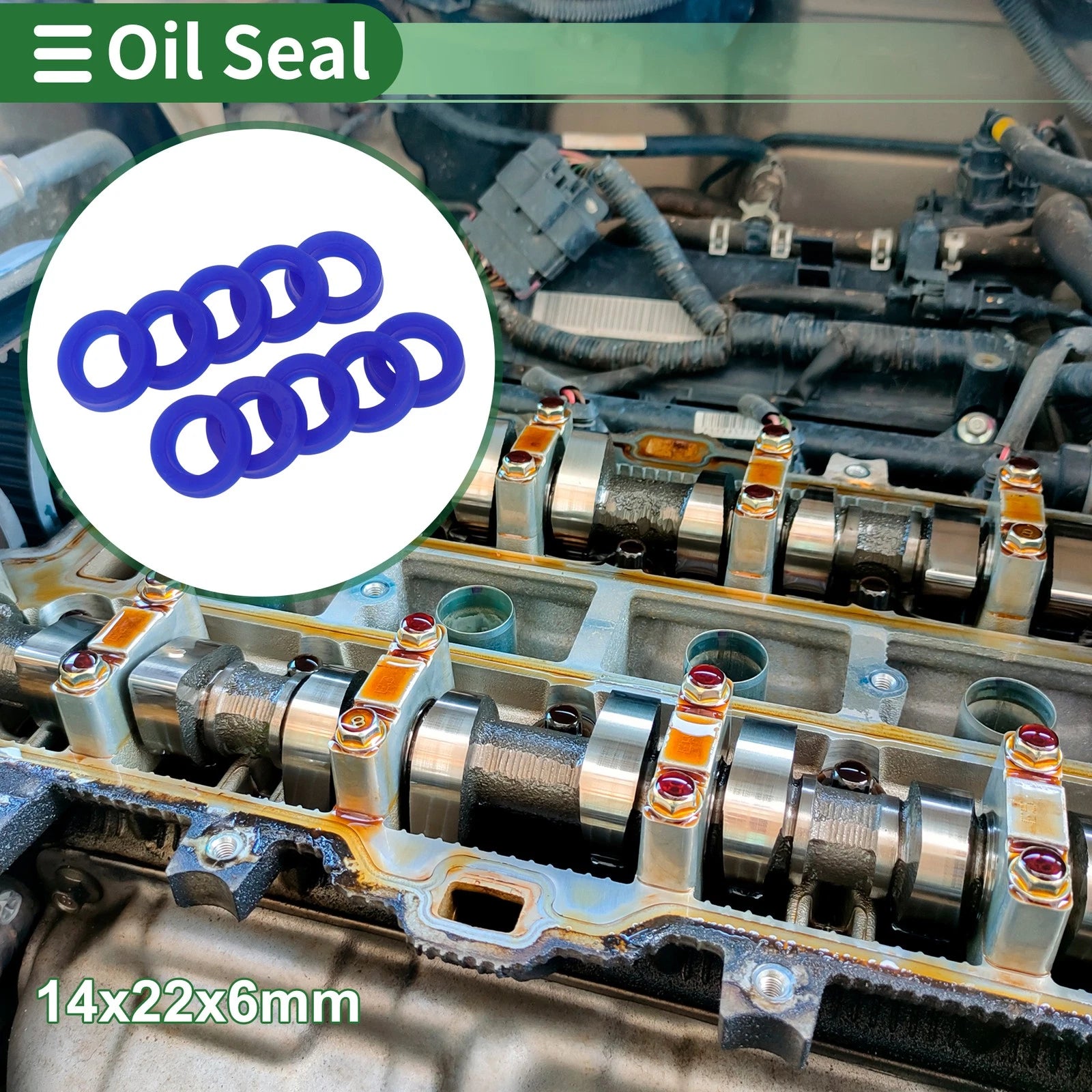 Set of 10 Oil Seal Ring 14x22x6mm for Rotary Shaft (High Pressure)