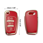 Car Key Fob Cover 3 Button TPU Red for Audi Q3 (2015–2020)