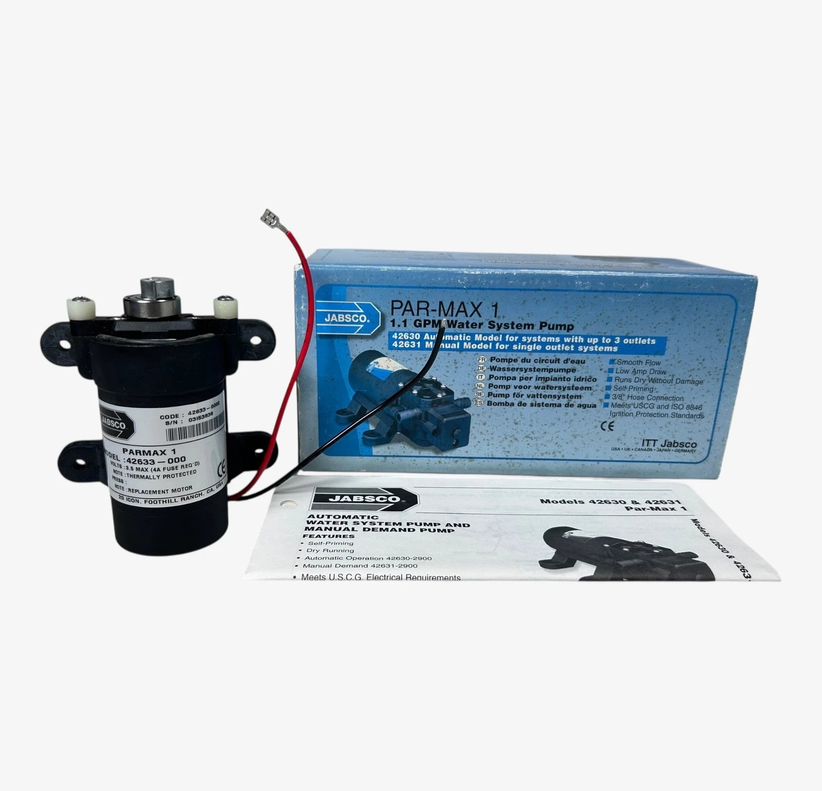Par-Max Water System Pump 12V for Jabsco 42633-000 (2010–2023)