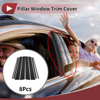 8 Pcs Door Pillar Window Trim for Toyota Land Cruiser (2010–2021) Black