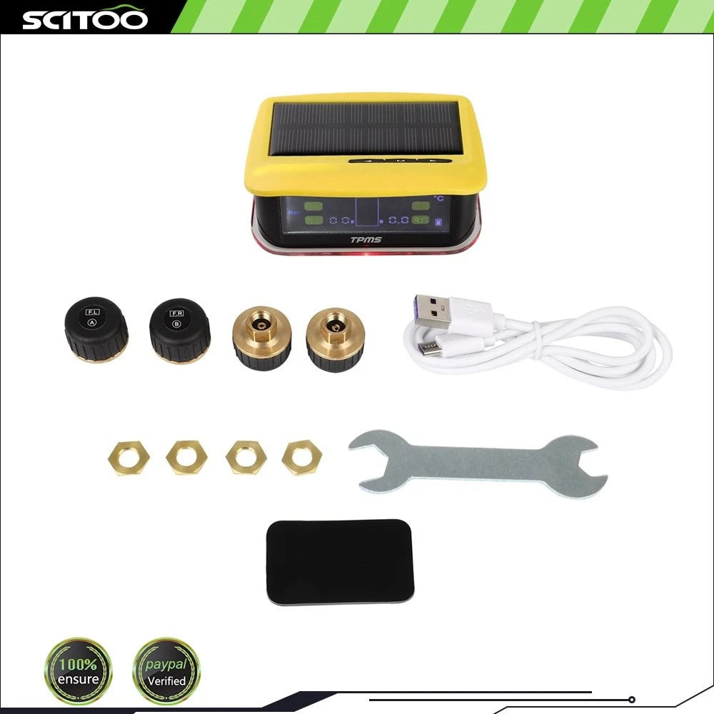 TPMS Tire Pressure Sensor for RV (1PC) - Solar Monitor with Alarm Modes