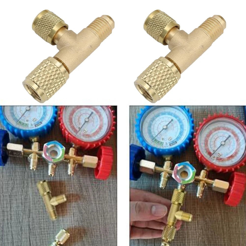 Set of 2 Brass Valve Core Quick Couplers for Easy Installation