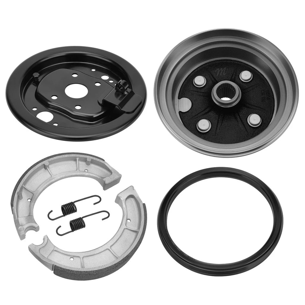 Rear Brake Drum Hub Plate Shoes Kit for Yamaha YFB250FW YFB250 (1991–1998)