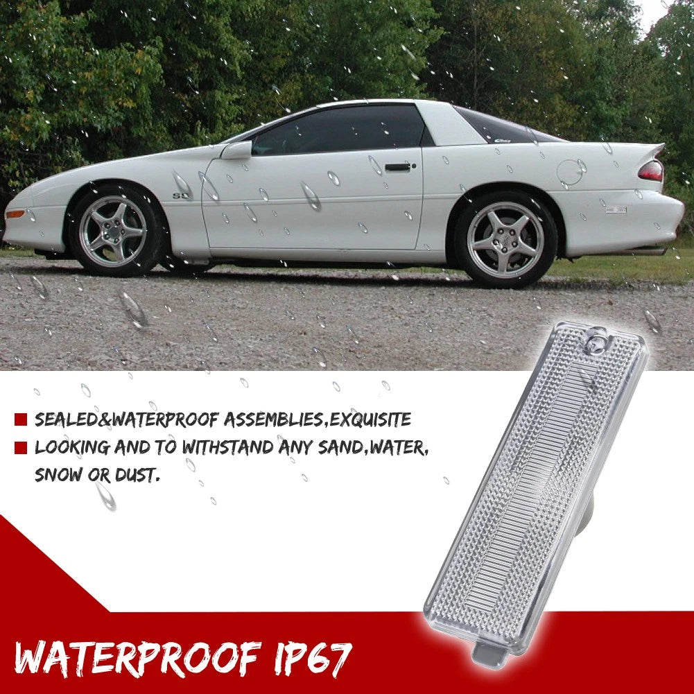 2X Clear Lens Rear Bumper Side Marker Lights for Chevy Camaro (1993–2002)