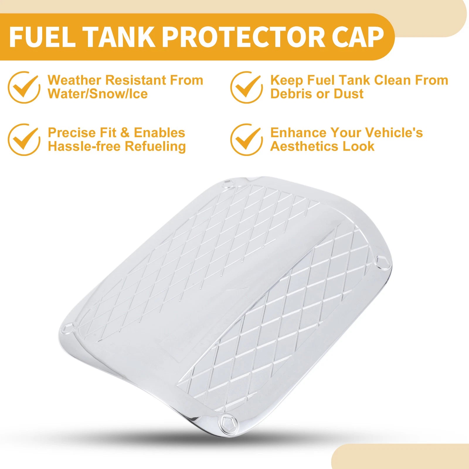 Fuel Tank Door Cap for Toyota Camry (2018–2023) Chrome Silver Tone