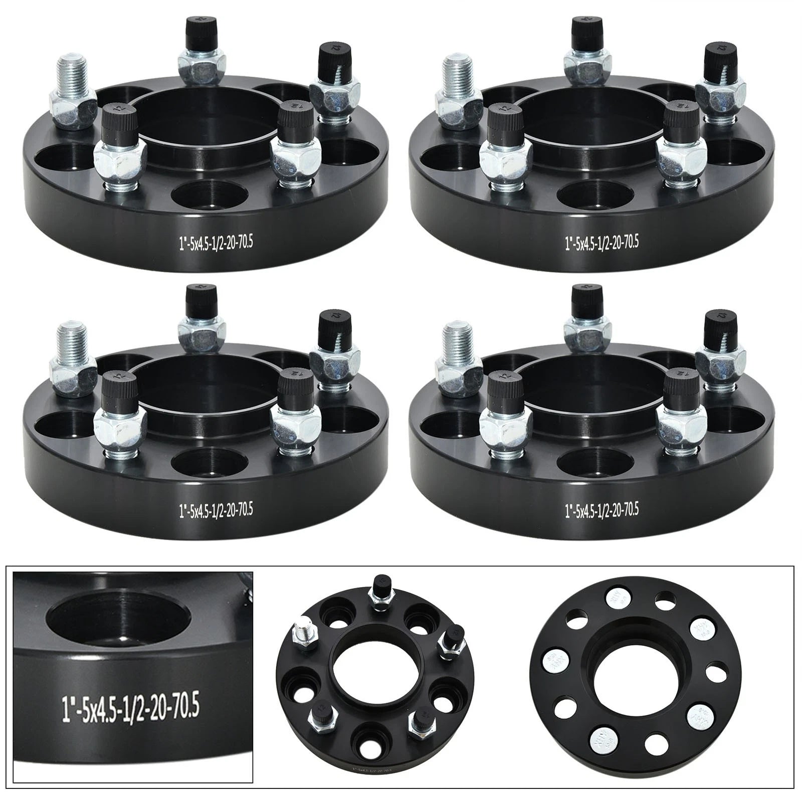 Set of 4 Hubcentric Wheel Spacers 1" 5x4.5 1/2"x20 for Ford Ranger (1998–2023)