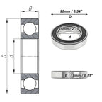 Deep Groove Ball Bearing P5 for Scooter Skateboard Wheel (55x90x18mm)