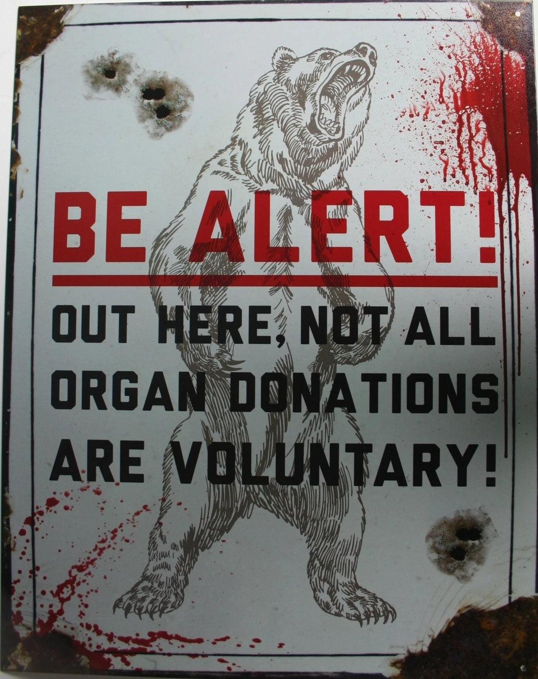 Vintage Replica Tin Metal Sign Be Alert Organ Donor Caution 2172