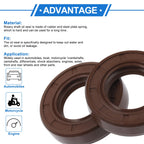 2X Oil Seal Rotary Shaft Seal FKM Rubber 17x30x7mm for Various Models