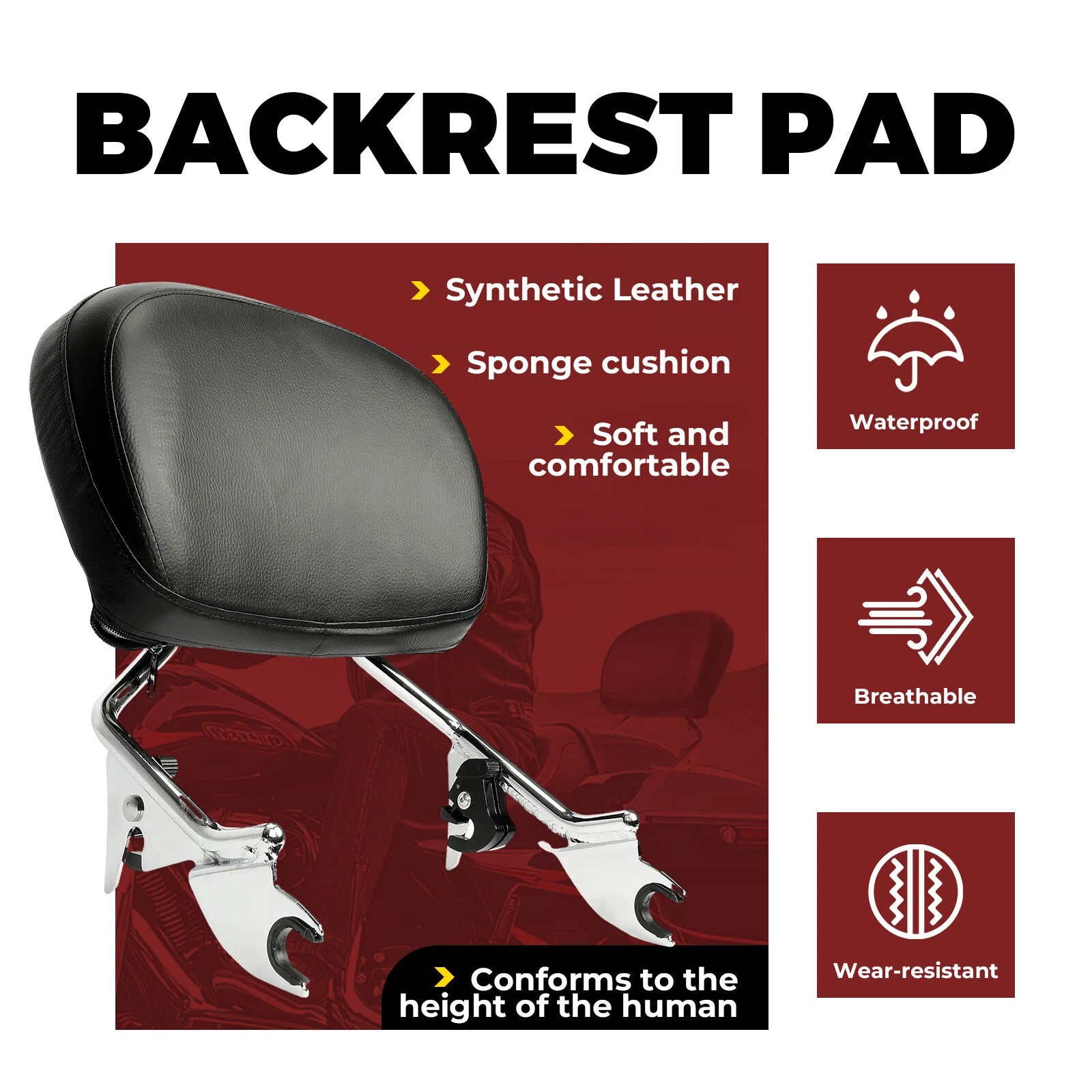 Detachable Backrest Sissy Bar Docking Hardware for Harley Road King (2014-2024)
