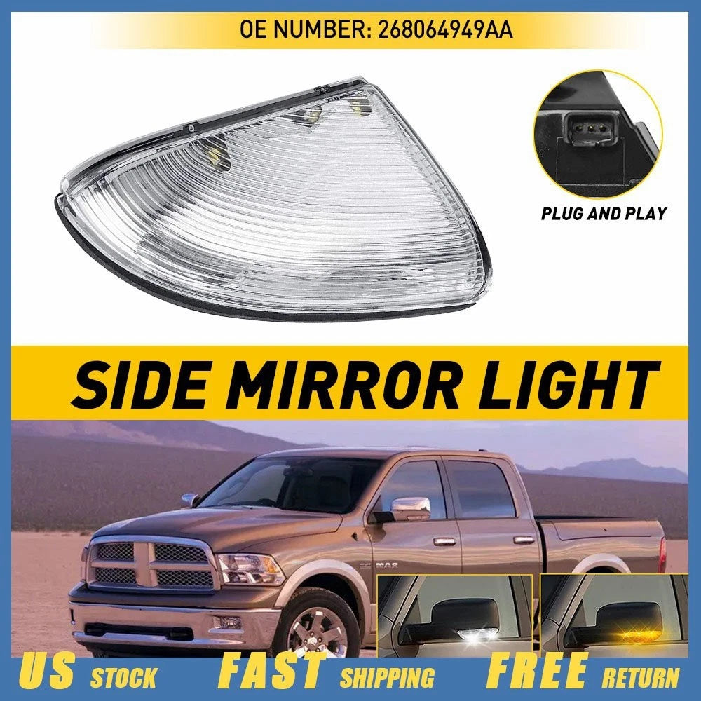 Driver Signal Mirror Turn Puddle Indicator Light for Dodge Ram 1500 2500 (2007–2009)