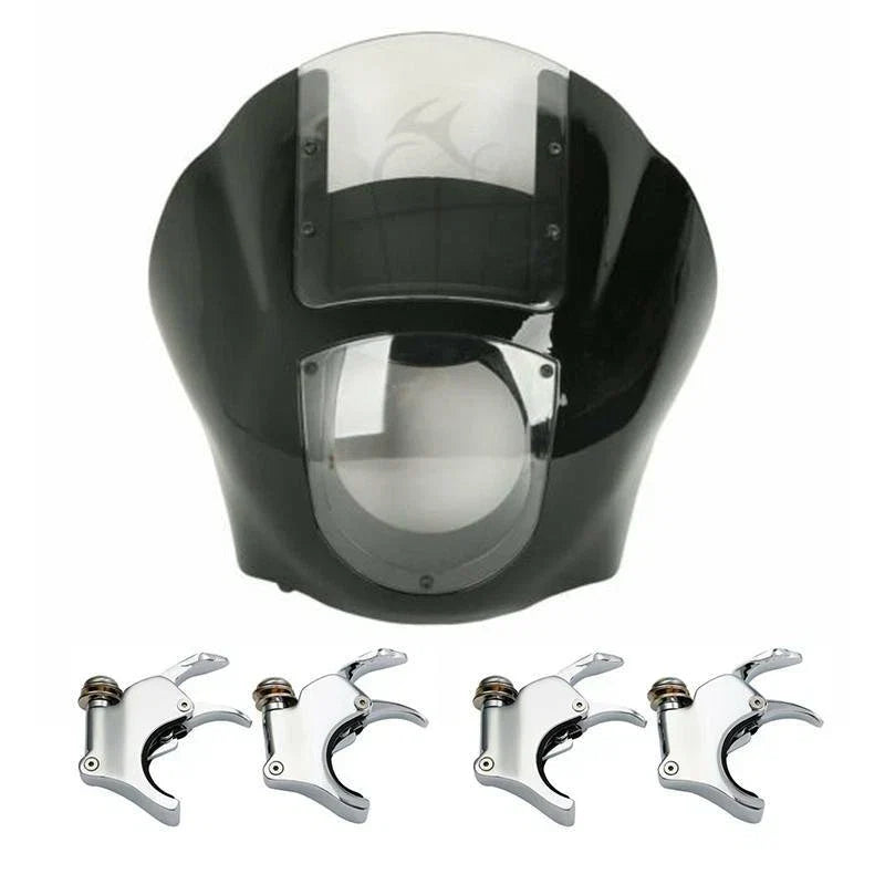 Quarter Headlight Fairing Windshield 49mm Fork Clamp for Harley Sportster Dyna