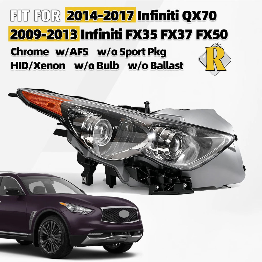 HID Headlight for Infiniti FX35 FX37 FX50 QX70 (2009–2017) Right AFS