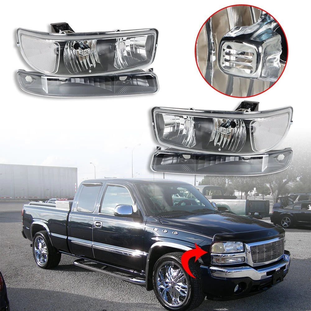 Set of 2 Headlight Assemblies for GMC Sierra 1500 Yukon (1999–2007)