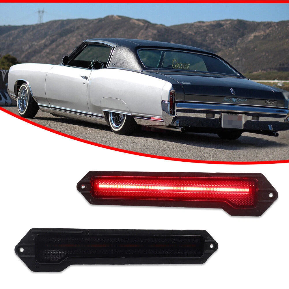 Smoke Red LED Rear Bumper Side Marker Lights for Chevrolet Monte Carlo (1970–1972)