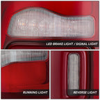 Left Tail Light Assembly for Ram 1500 (2019–2024) Chrome Red LED w/Blind Spot