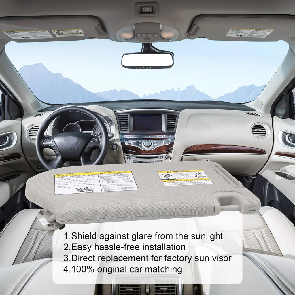 Left Driver Sun Visor for Infiniti QX60 JX35 Pathfinder (2013–2018)