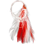 Sabiki Rig Lure Set of 3 Hooks Red White Hand Tied No 6 for Fishing