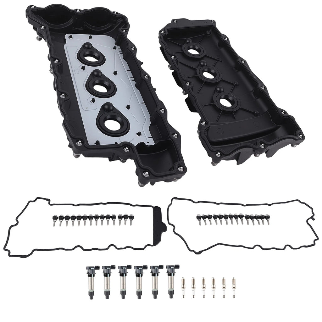 2 Valve Covers + 6 Coils for Cadillac CTS ATS SRX XTS (2010–2019)