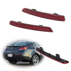 2X Red Lens Rear Bumper Reflectors for Acura TL (2012–2014)