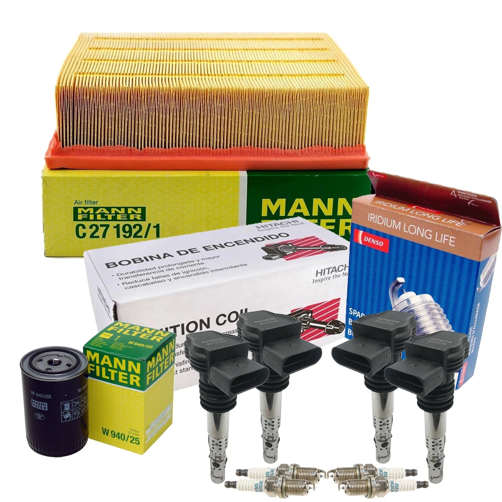 Tune-Up Kit: 4 Iridium Spark Plugs & 4 Mann Filters for L4 (2010–2020)