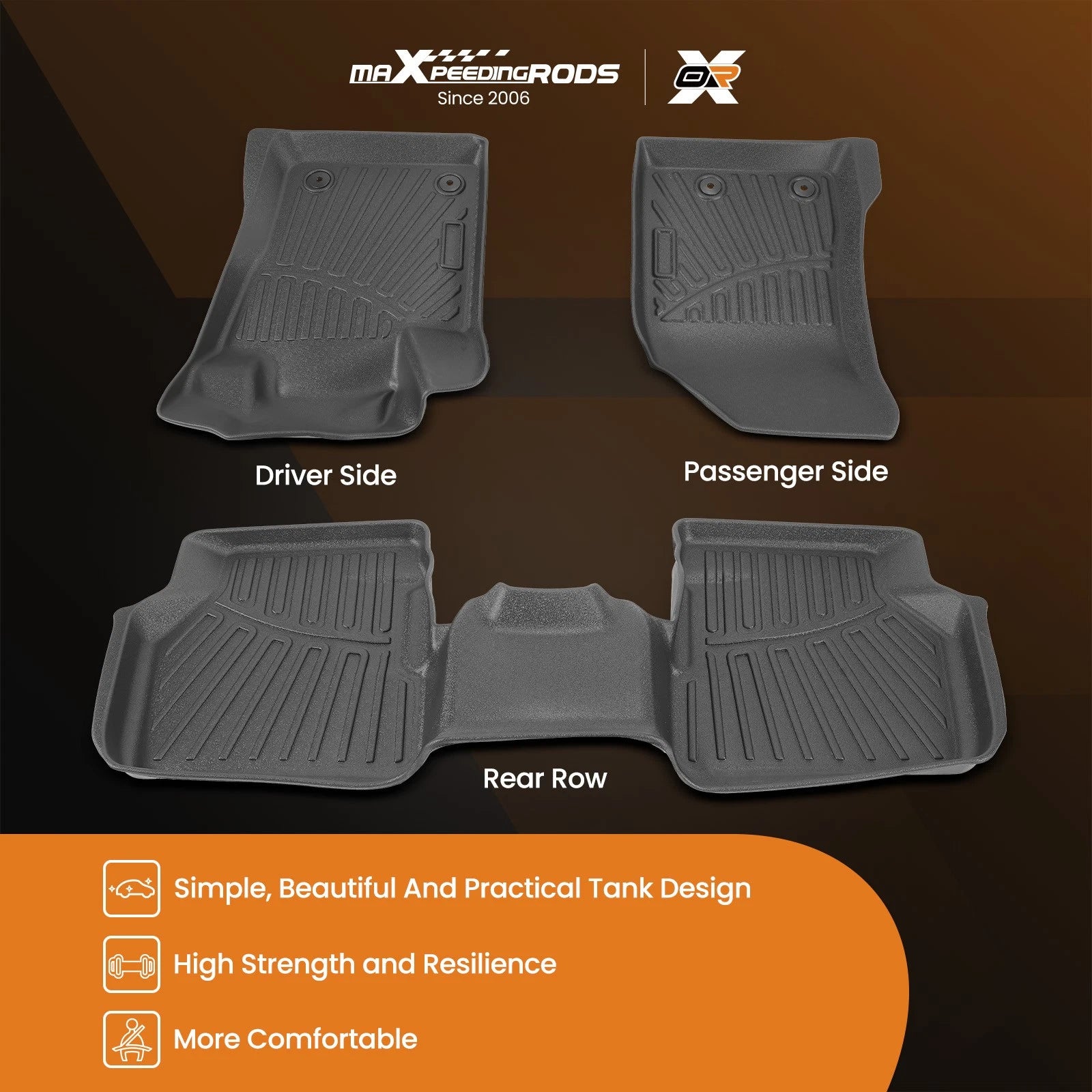 All Weather TPE Floor Mat Liner for Jeep Compass (2017–2025) Rubber TPE