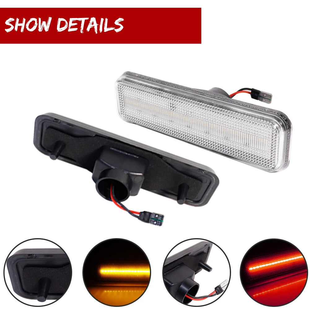 Set of 4 Clear LED Side Marker Lights for Dodge Charger (1972–1974, 1984–1987)