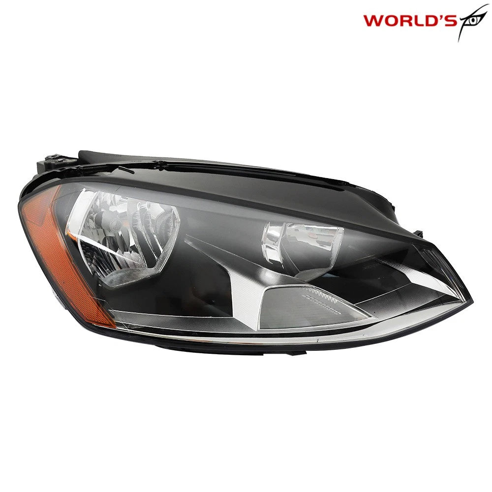 Right Headlight for Volkswagen Golf MK7 (2015–2017) Halogen Black Housing