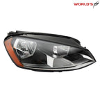 Right Headlight for Volkswagen Golf MK7 (2015–2017) Halogen Black Housing