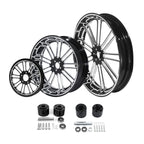 21'' Front & 18'' Rear Wheel Rim Dual Hub & Pulley for Harley Touring (2009–2023)
