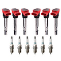 Set of 6 Ignition Coils & Denso Iridium Spark Plugs for Audi A4 A5 Quattro (2005–2009)