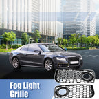 Pair Front Fog Light Mesh Grill Cover for Audi A5 S-Line (2008–2012)