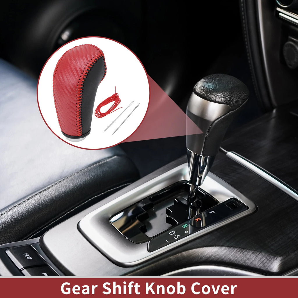 Gear Shift Knob Cover for Subaru Forester (2014–2017) Red Carbon Fiber