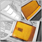 Chrome Housing Amber Corner Bumper Headlight/Lamp for Ford Super Duty (2005–2007)
