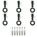 Set of 6 NGK G-Power Platinum Spark Plugs & Coil Boots for CTS Enclave SRX STS (2005–2017)
