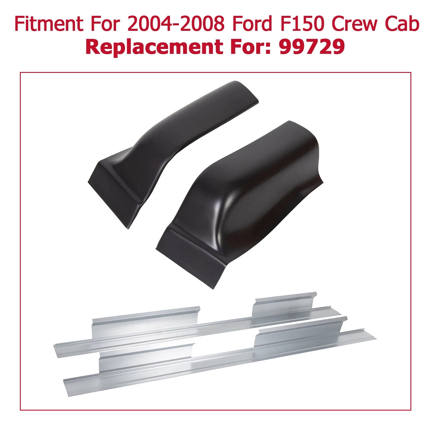 Set of 2 Outer Rocker Panels & Cab Corners for Ford F-150 (2004–2008)