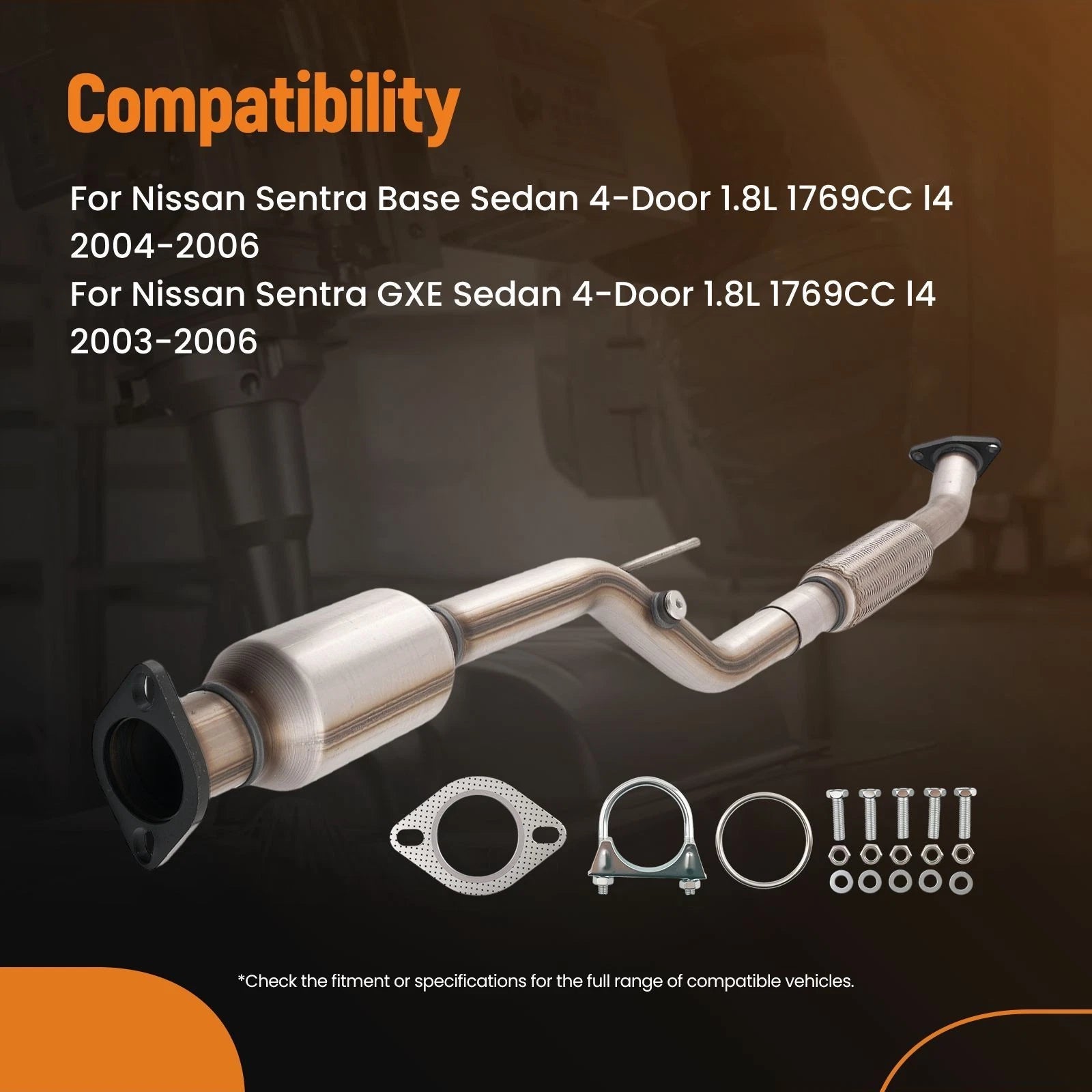 Manifold Catalytic Converter with Pipes for Nissan Sentra 1.8L (2003–2006) 55438