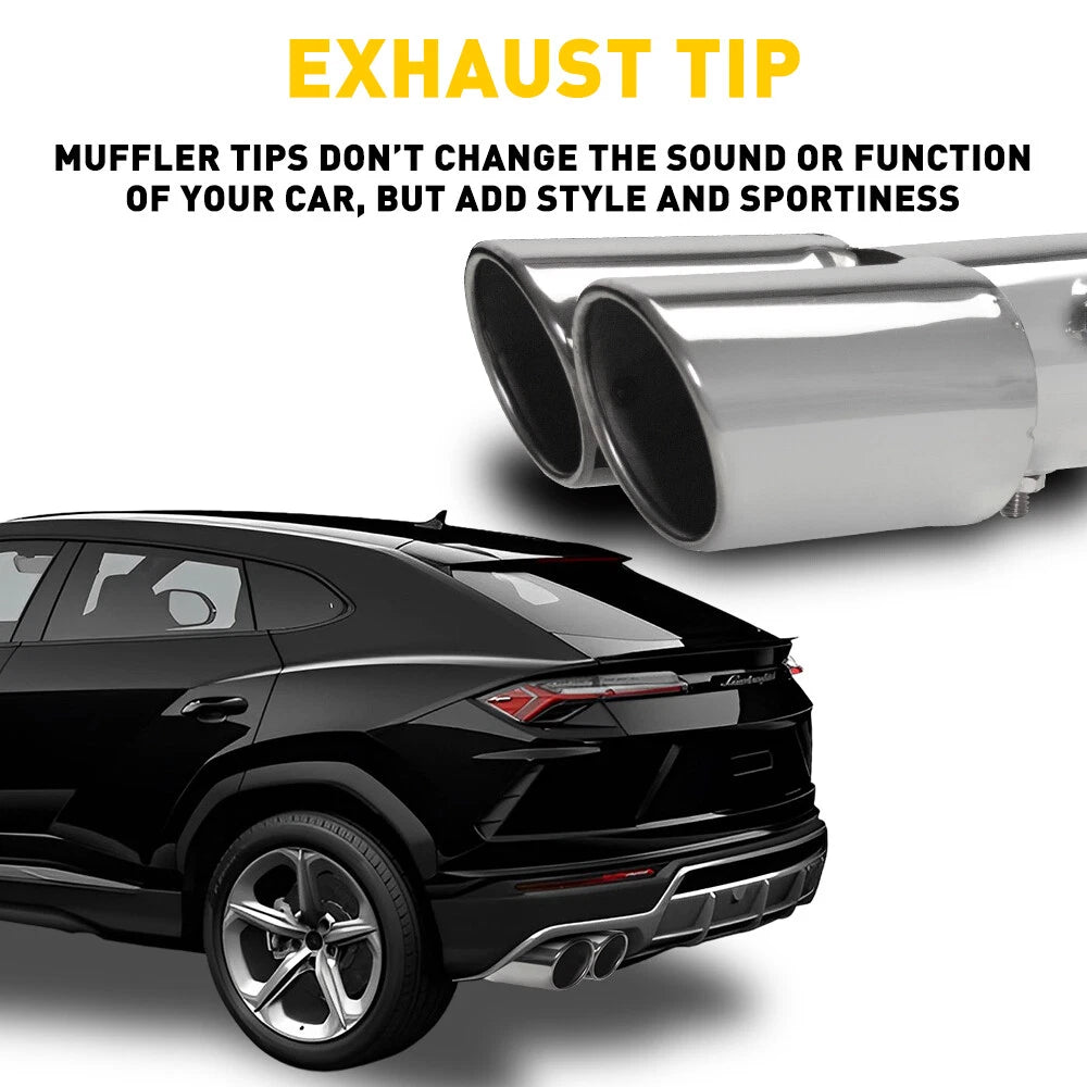Chrome Dual Exhaust Pipe Tail Muffler Tip for Car