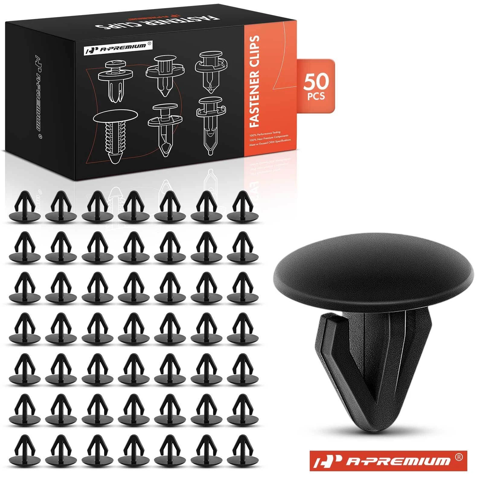 50Pcs 9mm Nylon Black Retainer Clips for Nissan Altima (1997–2016)
