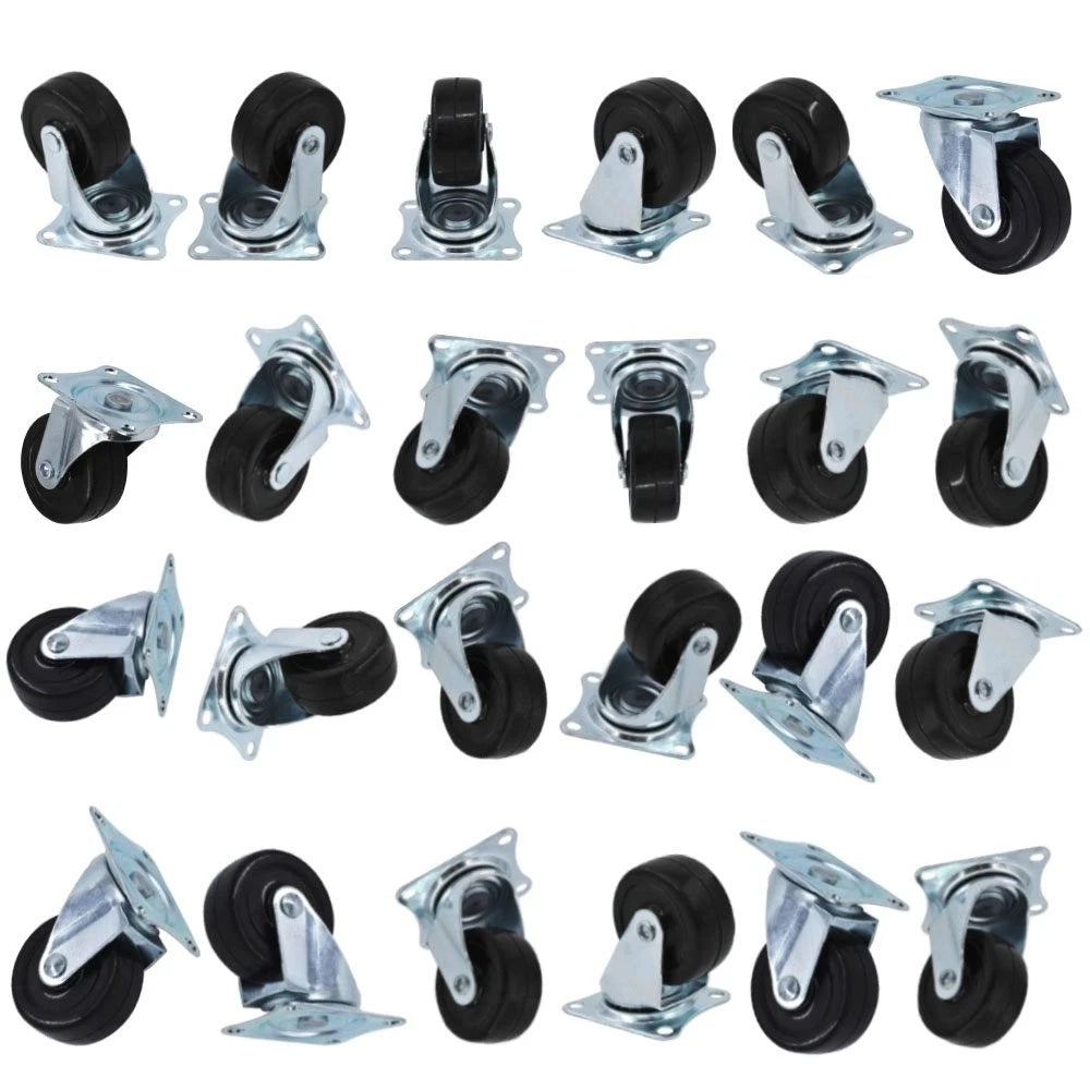 Set of 24 Heavy Duty 2" Swivel Caster Wheels with Rubber Base