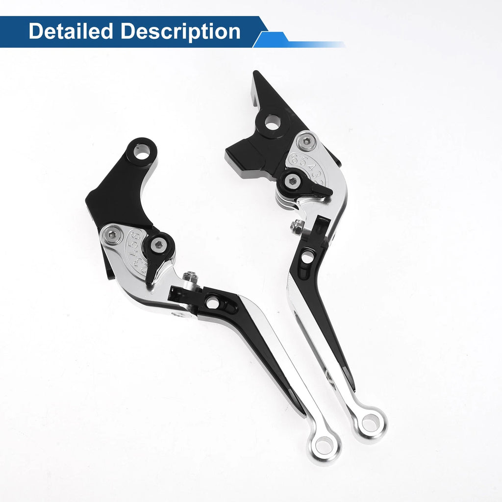 Adjustable Short Brake Clutch Levers for Suzuki GSXR150 (2017–2020) Silver Tone