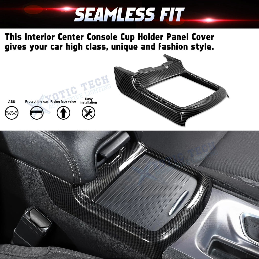 Carbon Fiber Black Central Cup Holder Frame Trim for Dodge Charger (2011-2023)