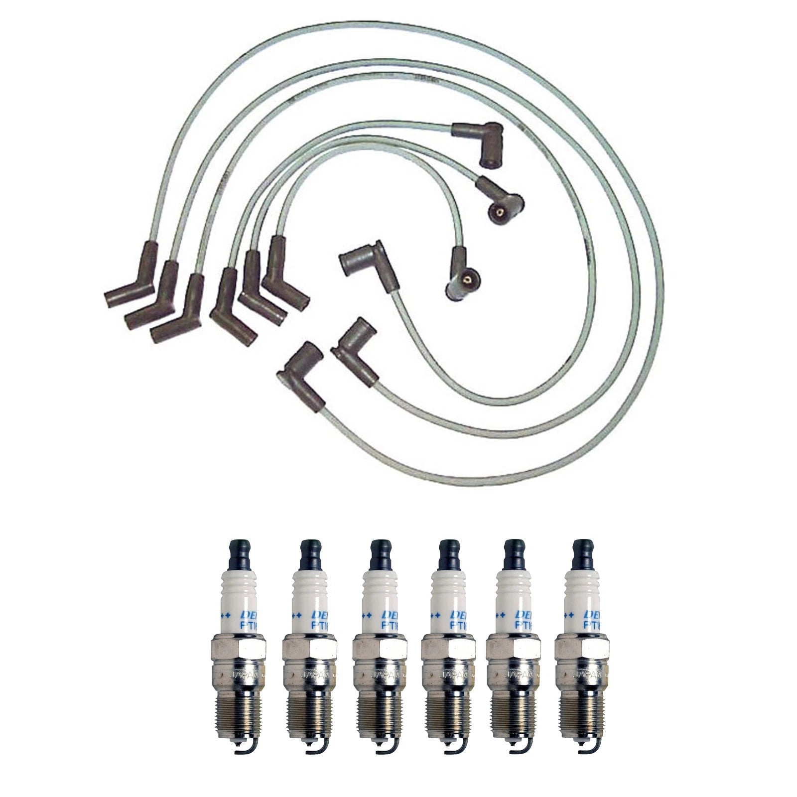 Denso Wire Set & 6 Double Platinum Spark Plugs for Ford Mustang V6