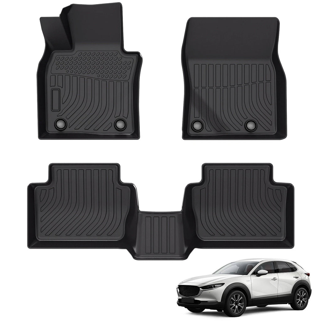 Set of 4 TPE Rubber All Weather Floor Mats for Mazda CX-30 (2020–2025)