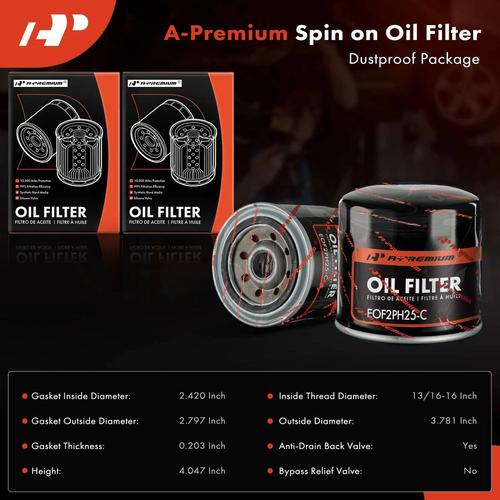 2X Engine Oil Filter for Chevrolet C10 Suburban, Buick Regal (1973â1978)